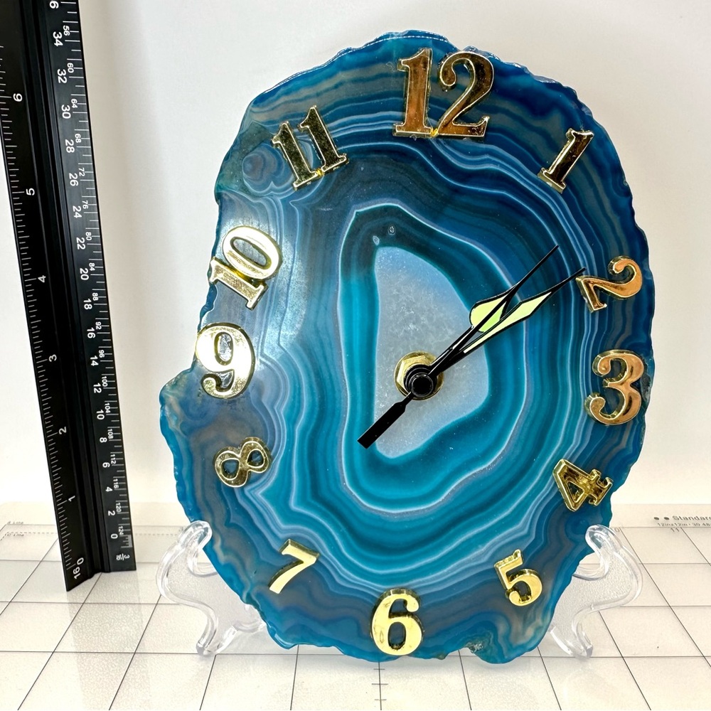 Teal Agate Clock
